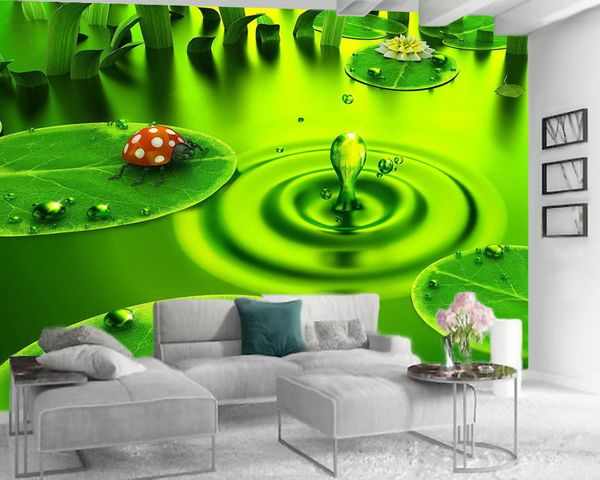 

3d wallpaper for bedroom mildew resistant green wallpaper beautiful water lilies romantic landscape 3d mural wallpaper