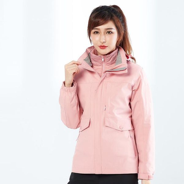 

outdoor jackets&hoodies -outdoor waterproof jacket three-in-one warm cold two-piece set brushed and thick mountaineering, Blue;black