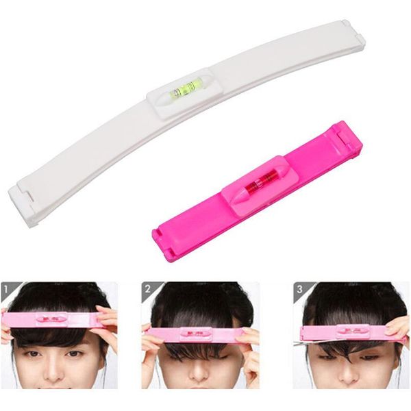 

2 pcs/set diy women hair trimmer fringe cut tool clipper comb guide for cute hair bang level ruler hair acc jllqav, Silver