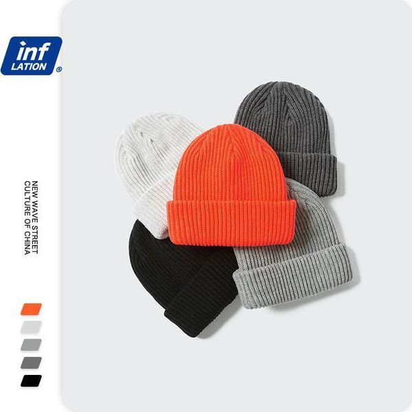 

beanies inflation knitted wool hat winter warm 5 colors men fashion solid color skullcaps woman 281ci20211