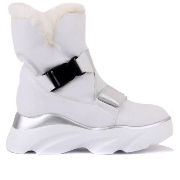 

boots guja-white color eva outsole, furry women, Black