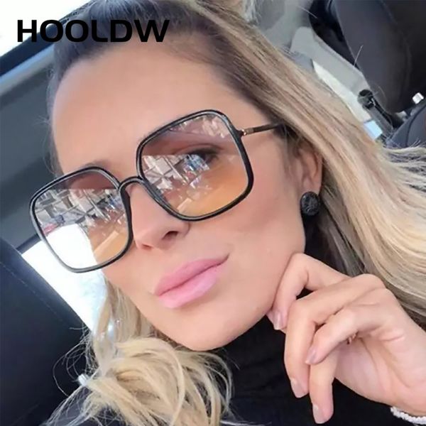 

hooldw мода увеличенные солнцезащитные очки женщины марка конструктора площади большой кадр солнцезащитные очки в стиле ретро путешествия оч