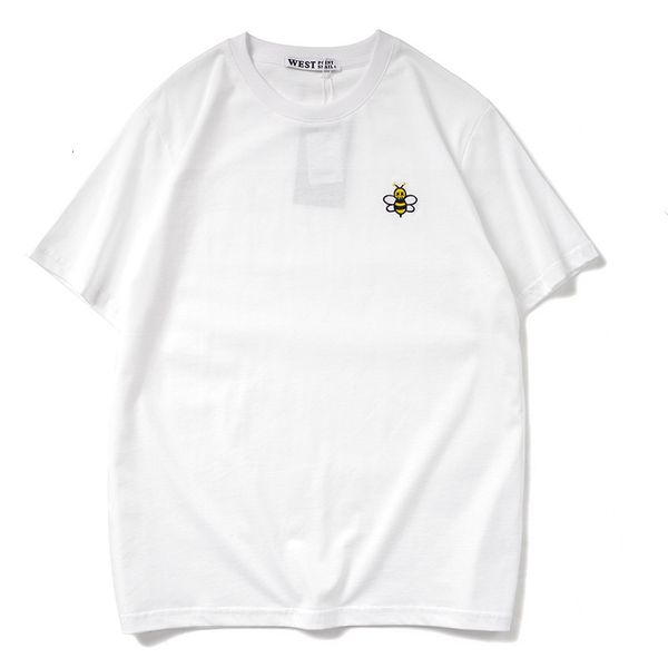 

new high men 2021 classic cotton embroidered bee hip shirt skateboard street t-shirts kenye # n276 r38r, White;black