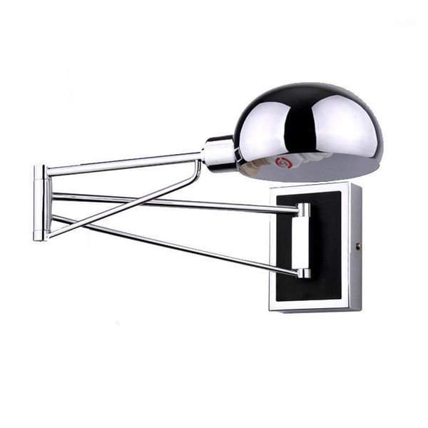 

modern simple home bedside lighting decorate led luminaire creative folding iron swing long brush holder wall light1