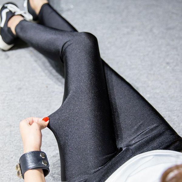 

2xl size women leggings lady spring autumn leggings black slim pencil legging girl bright skinny 9 pant