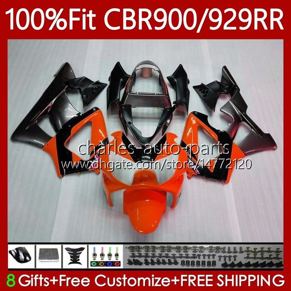 OEM-Karosserie für HONDA CBR900 CBR929 RR 900CC Orange grau 929CC 2000 2001 68No.126 CBR 900 929 RR CC CBR929RR 00-01 CBR900RR CBR 929RR 900RR 00 01 Einspritzverkleidungsset