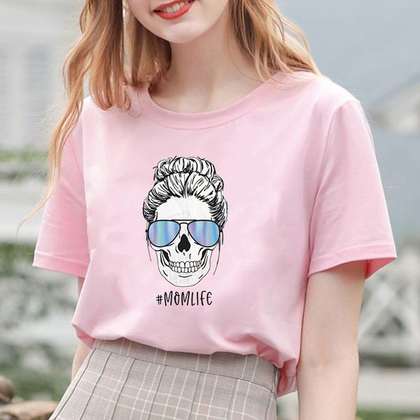 

momlife graphic s funny skull glasses harajuku camisetas mujer vetement femme 90s girls pink white hooded sweatshirt hoodie men t shirt
