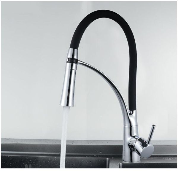 

solid brass chrome black kitchen faucets deck mounted single handle kitchen faucets cold mixer tap 2 functions kit qyluky