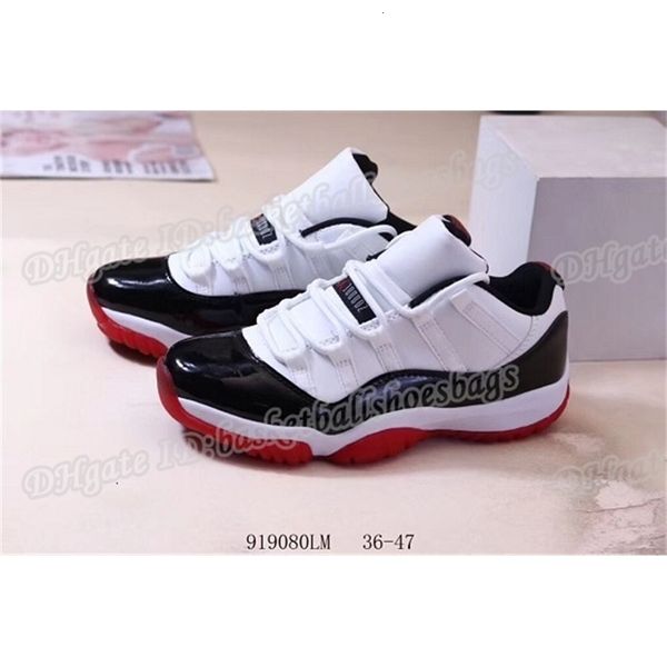 

white low bred 11 space jam men ladies basketball shoes jumpman 11s university red black true red women sneaker mens designer trainer av2187