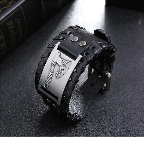 

eif dock viking wristband cuff braid leather bracelet amulet jewelry accessories celtics knot tailsman charm bracelet jlltlw