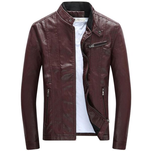 

pu jacket men fashion motorcycle biker faux leather jackets mens spring autumn clothes male classic velvets coats deri ceket, Black