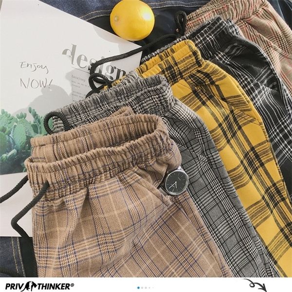 

privathinker harajuku plaid pants for women trousers streetwear woman harem autumn ladies causal plus size 220314, Black;white