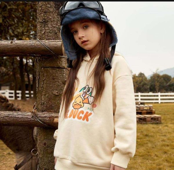 

sweater korean version zhongda children's lovely 2020 long sve winter beige warm plush thickened hoodie, Black