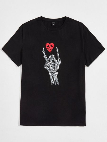 

men skeleton print tee z4k0#, White;black