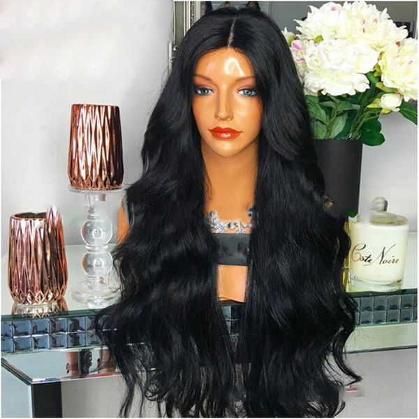 

the new european and american wig ladies are divided into black, big wave, long curly hair, chemical fiber head covers wholesale.65cm
