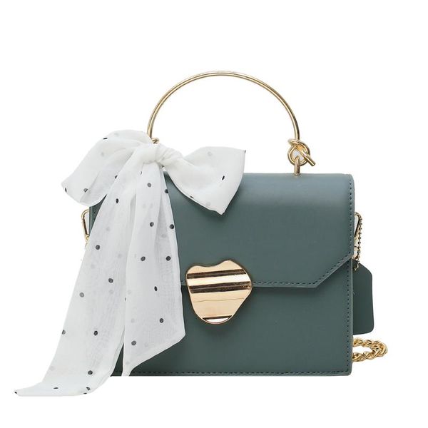 

shoulder bags female ribbon tote bag 2021 pu leather women's designer handbag lock chain messenger