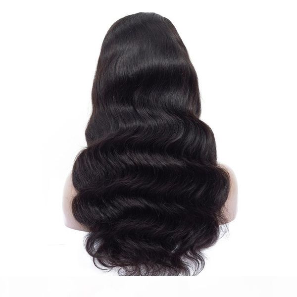 

human hair wigs brazilian virgin body wave hair lace front wig 1b natural color middle part pre plucked hairline with baby hair 4x4, Black;brown
