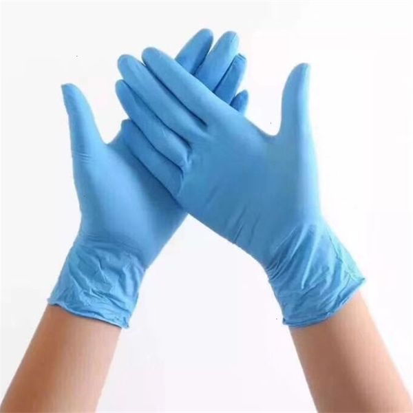

blue waterproof acidproof disposable nitrile protective gloves ing