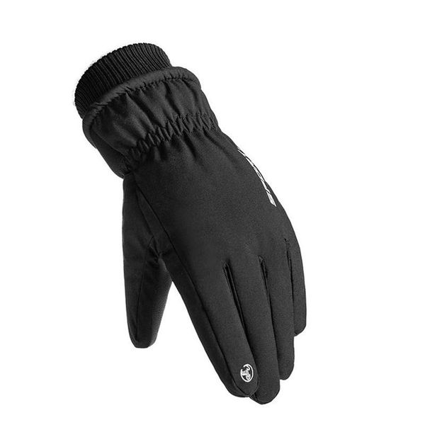 

ski gloves men's waterproof and cold proof plus velvet thickening outdoor sports warm winter riding gloves windproof bbytwa alice_bag, Black