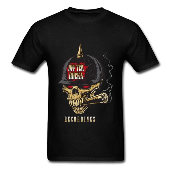 

off your rock recordings 2018 cool heavy metal skull smoker print vintage black stylish streetwear hooded sweatshirt hoodie men t shirt