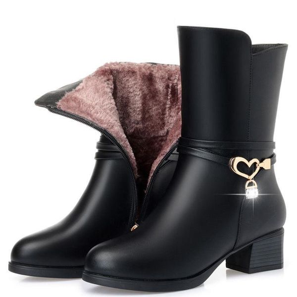 

boots lover fashion women ankle square heels round toe zipper female leather, Black