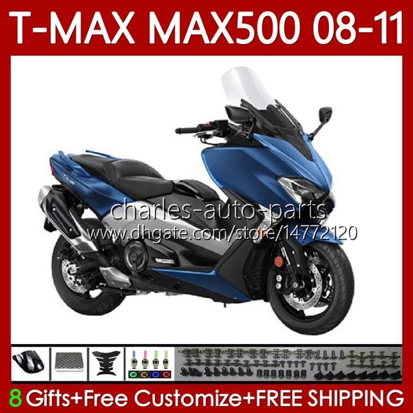 Yamaha T-MAX500 için Motosiklet Gövdesi TMAX-500 MAX-500 T 08-11 Karoser 107No.53 TMAX MAX 500 TMAX500 MAX500 MAVİ BLK 08 09 10 11 XP500 2008 2009 2010 2011 PERERALALARI