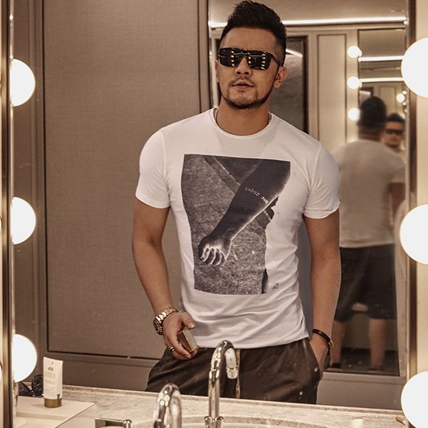 

2021 the new mixed t-shirts man harajuku funny male tshirt hip hop 100% cotton streetwear shirt homme s t961 q4e1, White;black