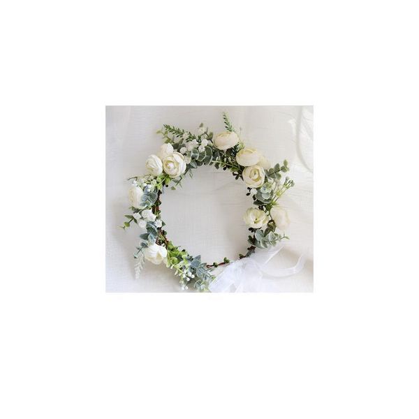 

rose flowers wreath crown festival headband women bride hair accessories headdress girl floral garlands wedding floral jllmwh