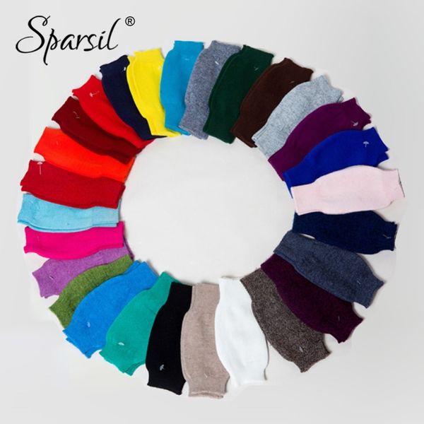 

sparsil winter cashmere knit half-finger short gloves solid color cosplay all-match elastic glove men&women thick warm mittens, Blue;gray