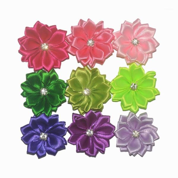 

decorative flowers & wreaths 40pcs/lot 7cm chiffon flower fabric for headband diy hair accessories lsfb0751
