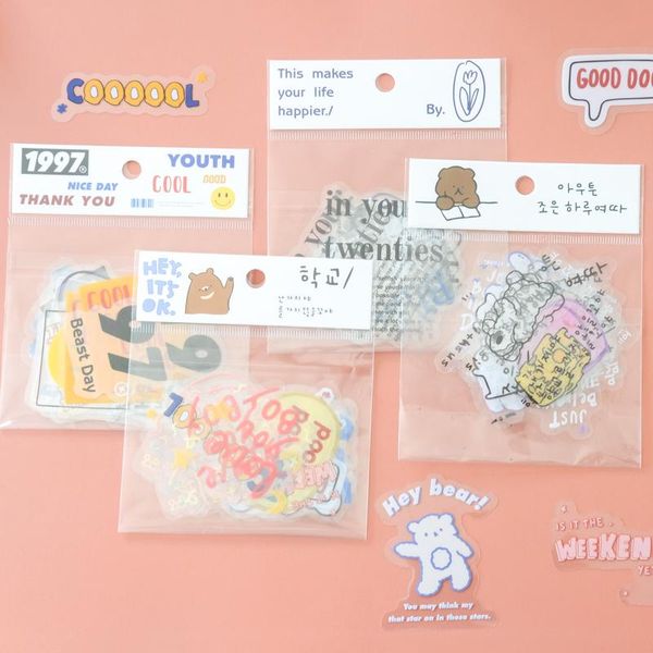 

20 pcs bag of student stationery stickers thank you sticker kawaii pvc diary bear sticker decoration diary scrapbook bbyfyf bwkf