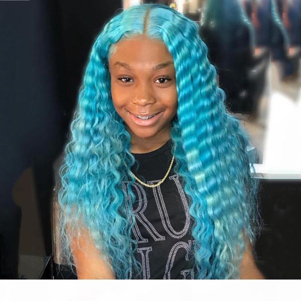 

deep wave lace front wig peruvian human hair lace front human hair wigs for black women with transparent wigs closure wig, Black;brown