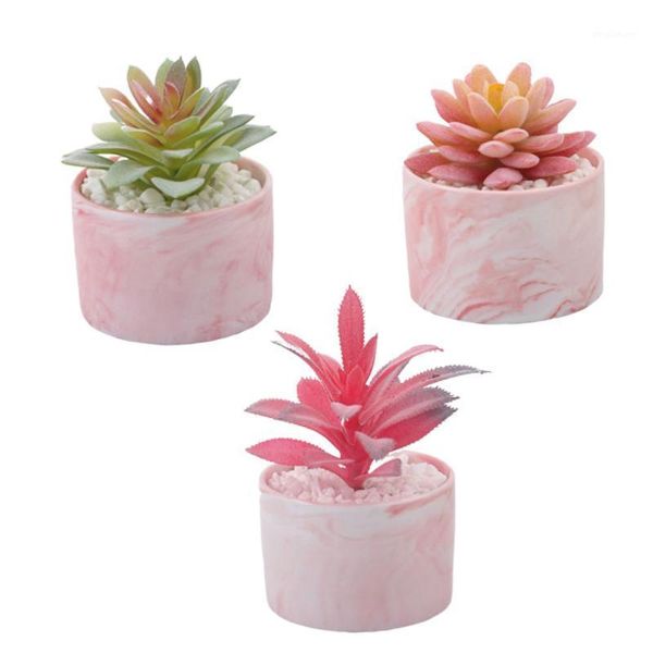 

3pcs creative pot plant ceramic bonsai simulate succulent decor delicate potted plants for home garden deskoffice (pineapple1