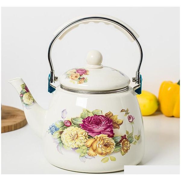 

3.3l enamel kettle kettle jug chinese medicine pot electromagnetic oven gas general with tea bag mail or8dj