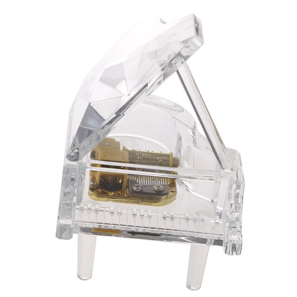 

acrylic piano music box wind up music box desk decoration castle in the sky