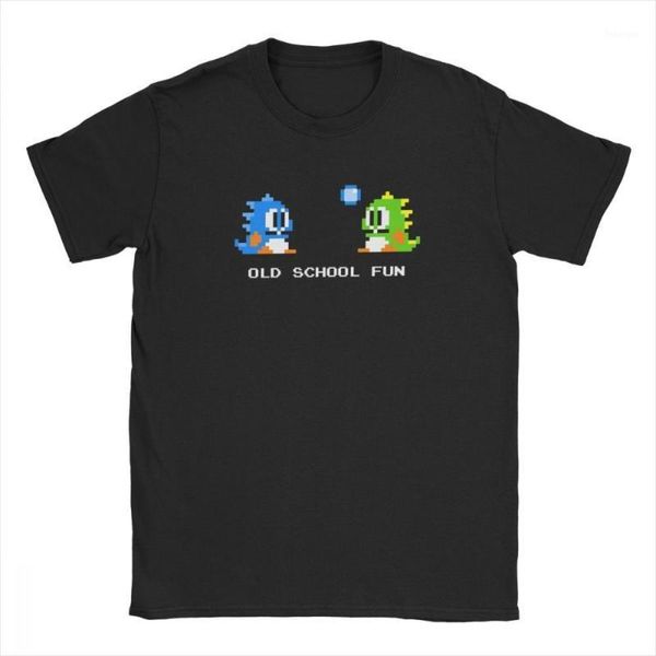

men's t-shirt old school fun bubble bobble bub and bob novelty clothing tees game t shirt o neck cotton adult1, White;black