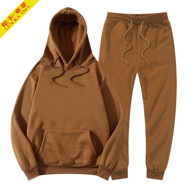 

men's women's wool hoodie and jogging set, fashion sportswear, 2022, Gray