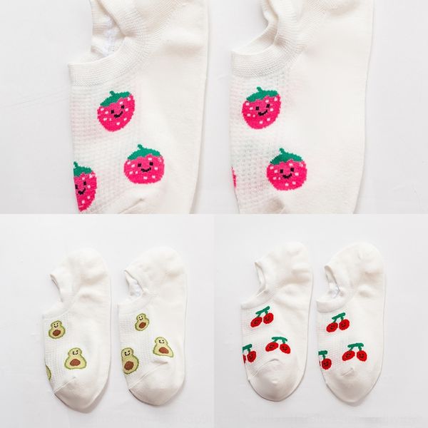 

wkhx9 women's summer thin shallow mouth invisible fruit mesh boat invisible socks socksboat women's breathable cartoon cute socks, Black