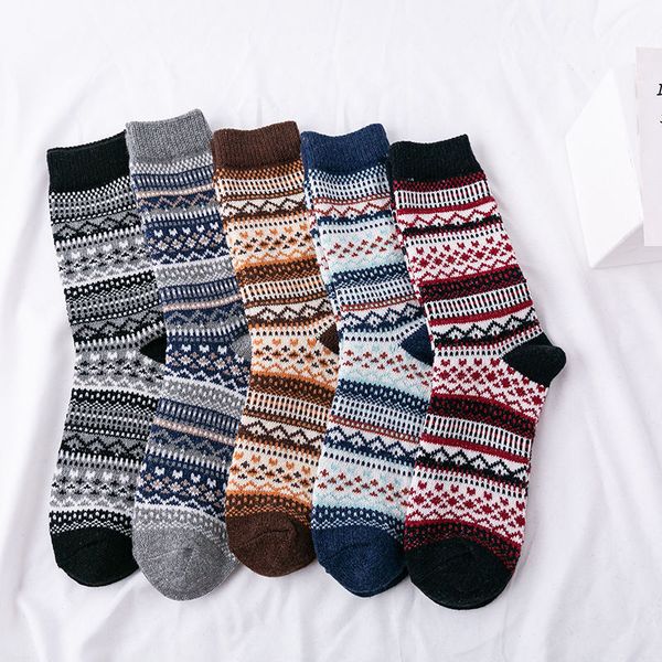 

fashion mens socks 2021 men women stylist ethnic wind autumn and winter cotton thick thread sock, Black