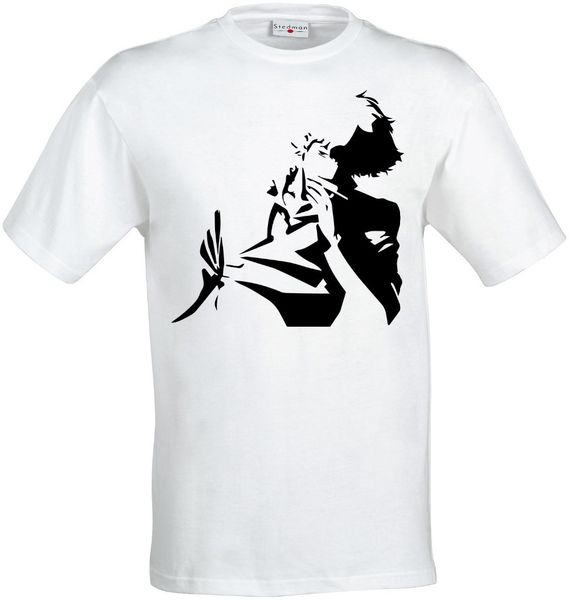 

summer short sleeve plus size cowboy bebop main character minimalistic art men woman available t shirt white sport hooded sweatshirt hoodie