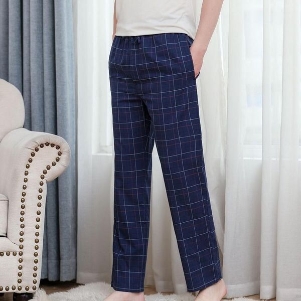 

sfit autumn soft cotton men's pajamas home pants large size plaid print sleepwear trousers male casual homewear sleep pants1, Black;brown