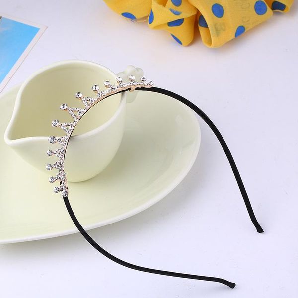 

1 pc lady head hoop women elegant princess headband crown rhinestone hair hoopgirls solid color temperament hair accessories q wmtyhf