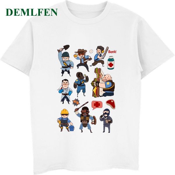 

team fortress 2 all class men's summer o neck short sleeve fashion teenage anime tees streetwear sport hooded sweatshirt hoodie men t s