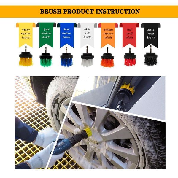 

6pcs/set electric drill power scrub clean brush electric drill brush kit for grout, tiles,bathroom, kitchen & q jllgip