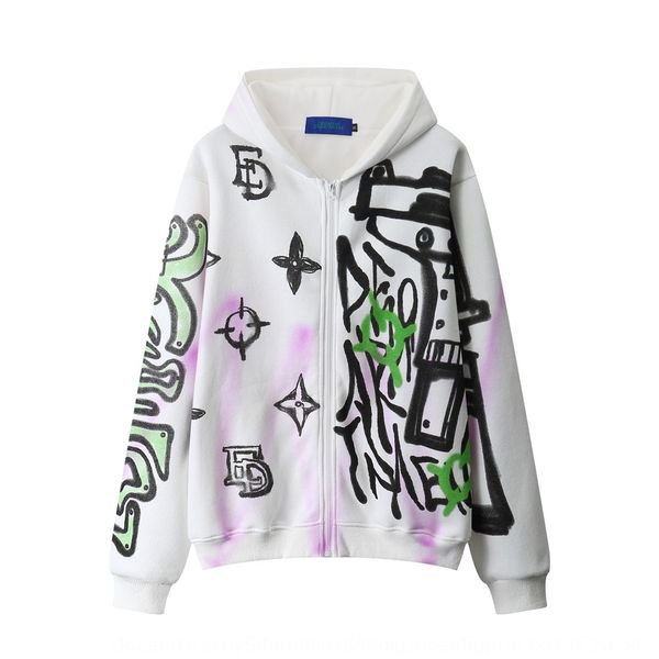 

lawfoo новая осень 2020 guochao мужской одежды улице аэрозольной краской граффити напечатаны мужской джемпер окрашенный свитер свитер свитер, Black