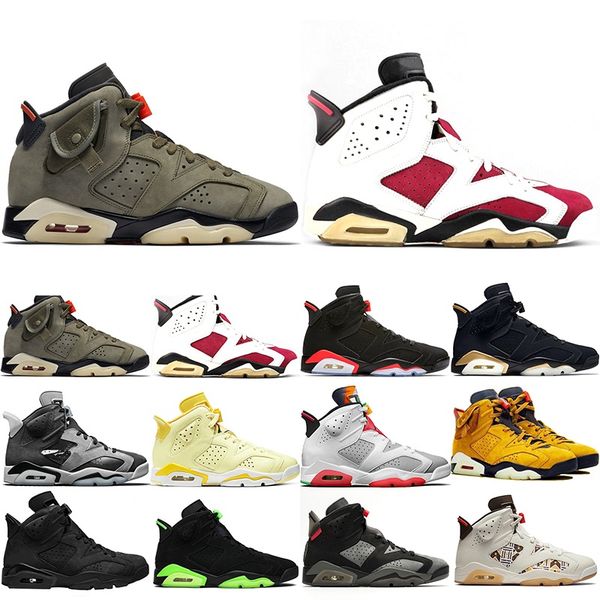 

new arrival jumpma 6 men basketball shoes 6s dmp carmine tech chrome hare mens trainers outdoor athletic sport sneaker size 40-47, White;red
