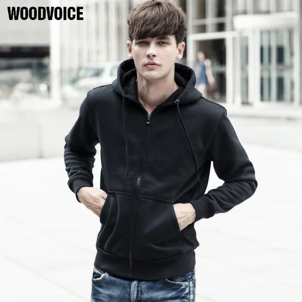 

men's hoodies & sweatshirts woodvoice autumn winter hoodie pullover casual homme sweatershirt men plus size brand tracksuit male cotton, Black