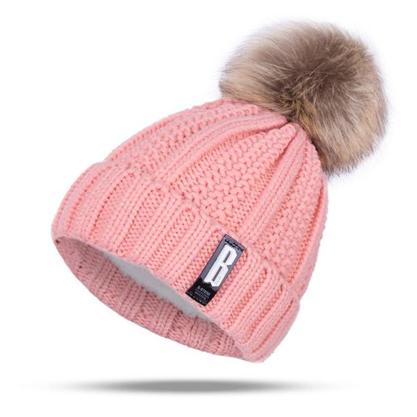 

beanie/skull caps mltbb winter women hat pompom thicken warmer knit beanies hats skullies women's bonnet ladies beanie gorro, Blue;gray