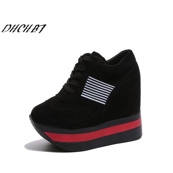 

woman shoes high heels platform casual of wedge casual shoes fitness the 2021 new fashion women, Black