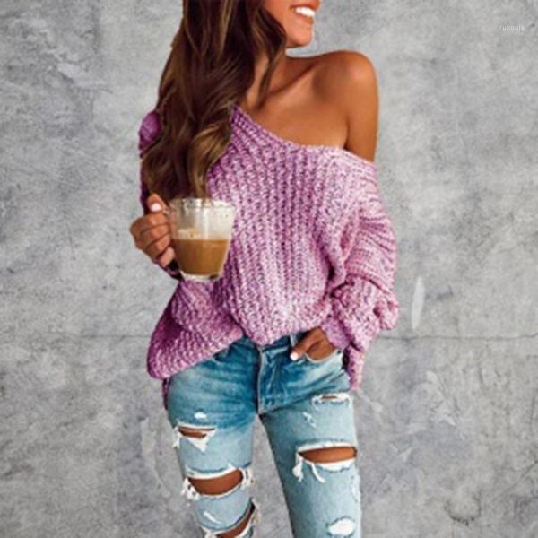 

one-shoulder sweater batwing sleeve women's knitted sweater 2020 fashion autumn winter new loose s-5xl plus size1, White;black